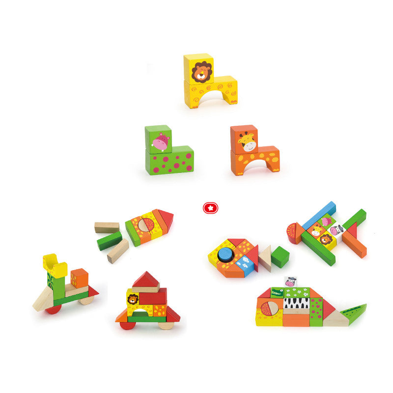 Set cuburi Zoo, 50 de piese, Viga